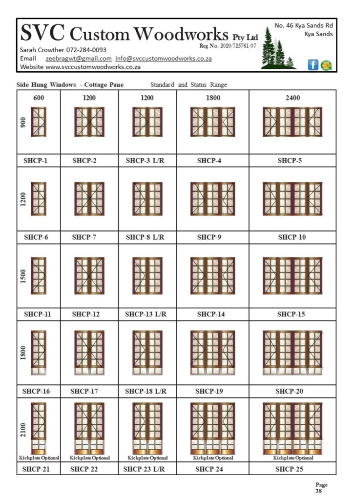 Timber Side Hung Cottage Pane Windows